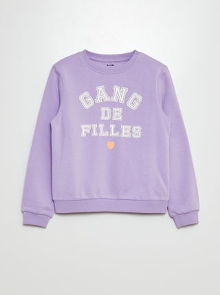 Sweater van joggingstof met motiefje