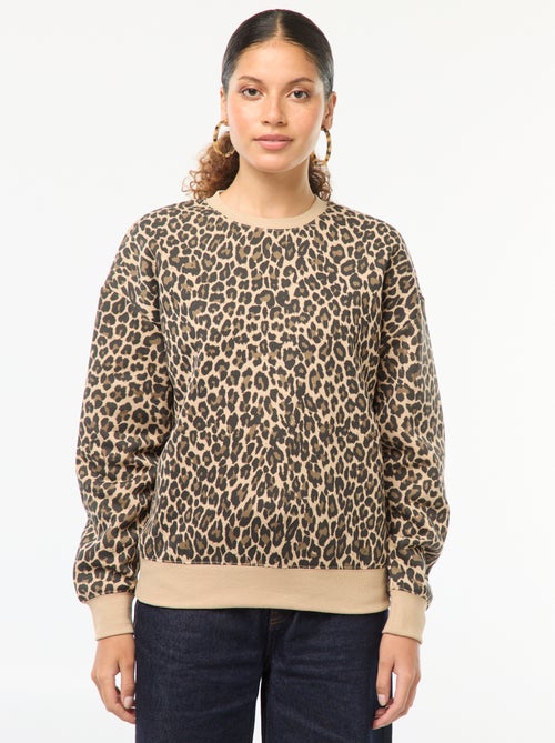 Sweater van joggingstof met opschrift - Kiabi