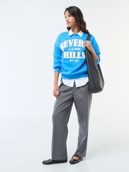 Sweater van joggingstof met opschrift - Kiabi