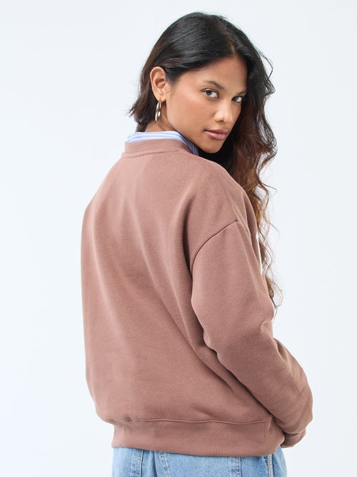 Sweater van joggingstof met opschrift - Kiabi