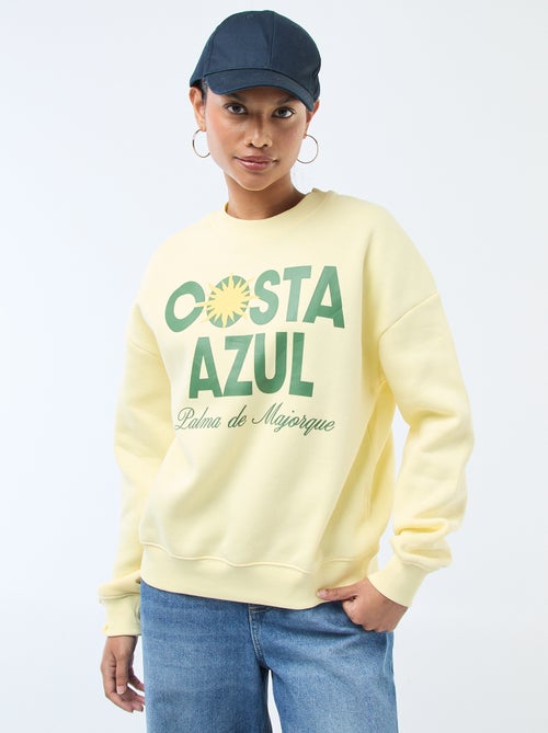 Sweater van joggingstof met opschrift - Kiabi