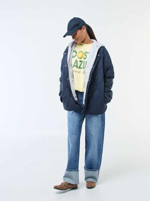 Sweater van joggingstof met opschrift - Kiabi