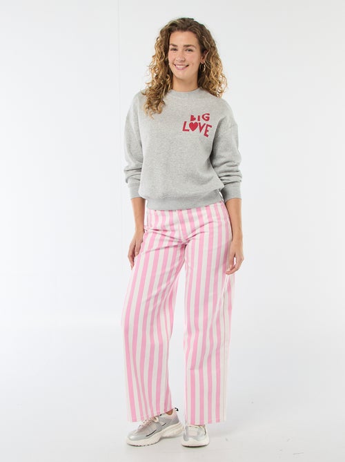 Sweater van joggingstof met opschrift - Kiabi