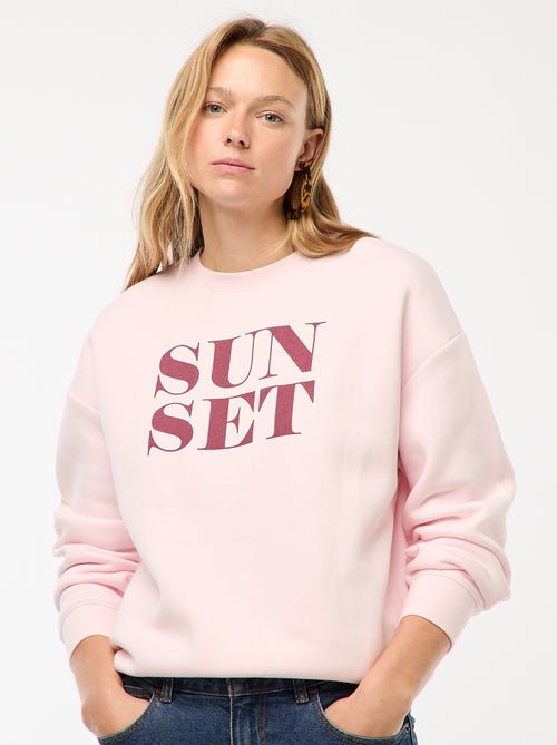 Sweater van joggingstof met opschrift - Kiabi Sweater van joggingstof met opschrift - Kiabi