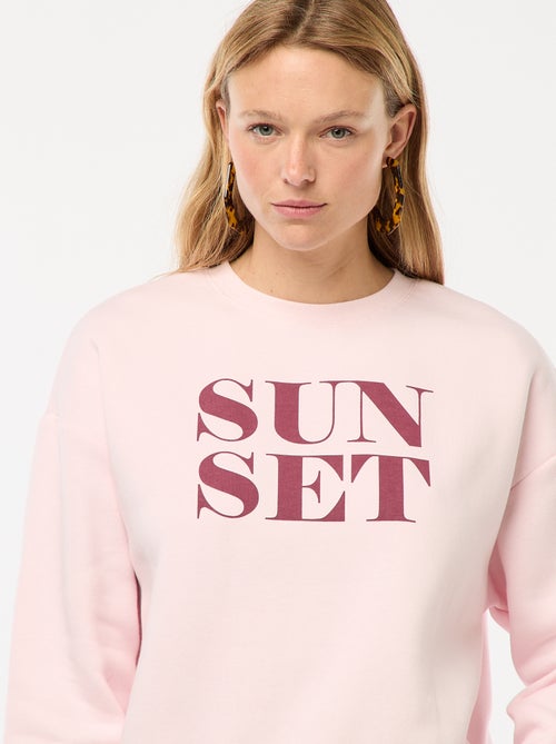 Sweater van joggingstof met opschrift - Kiabi Sweater van joggingstof met opschrift - Kiabi