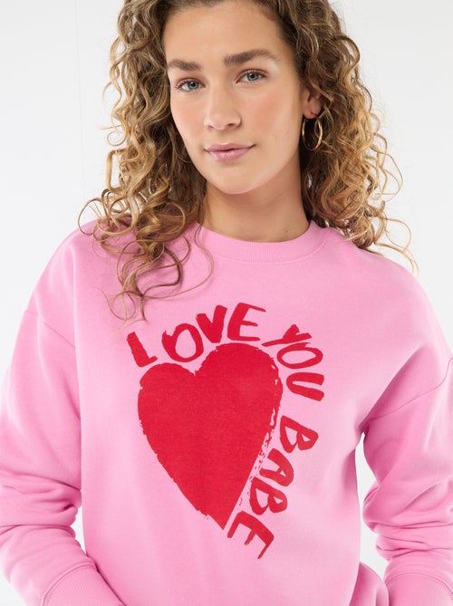 Sweater van joggingstof met opschrift - Kiabi