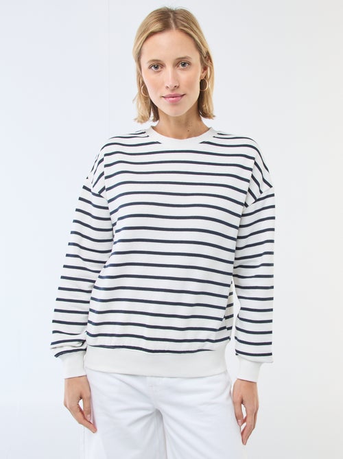 Sweater van joggingstof met opschrift - Kiabi