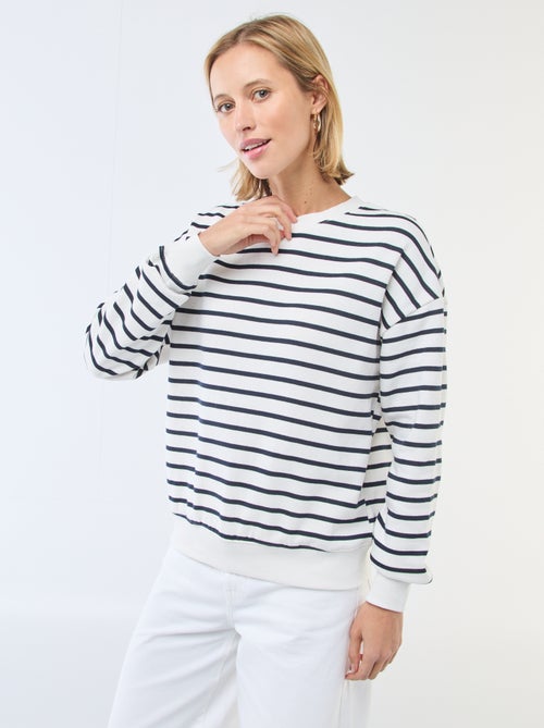 Sweater van joggingstof met opschrift - Kiabi