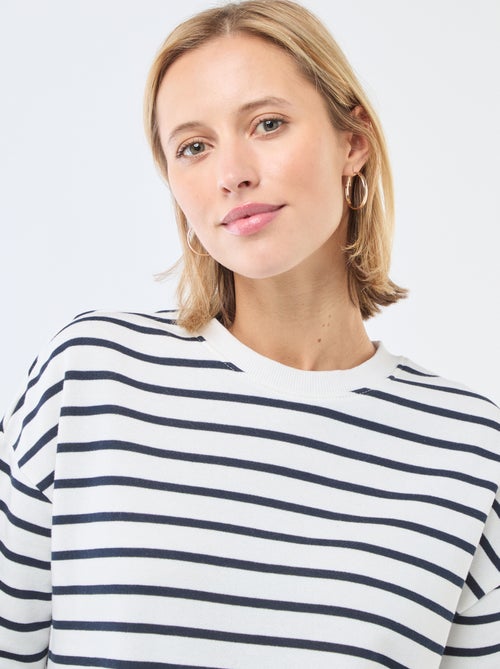 Sweater van joggingstof met opschrift - Kiabi