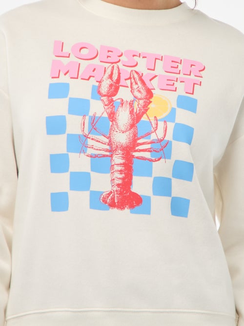 Sweater van joggingstof met opschrift - Kiabi