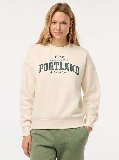 Sweater van joggingstof met opschrift - Kiabi Sweater van joggingstof met opschrift - Kiabi