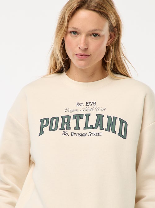 Sweater van joggingstof met opschrift - Kiabi Sweater van joggingstof met opschrift - Kiabi