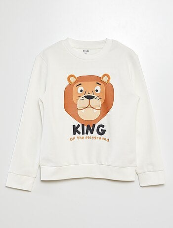 Sweater van joggingstof met patch aan de voorzijde