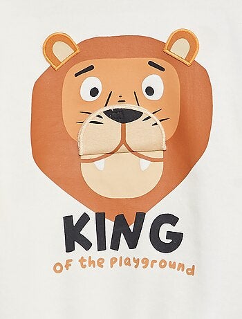 Sweater van joggingstof met patch aan de voorzijde