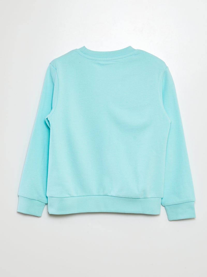Sweater van joggingstof met patch aan de voorzijde BLAUW - Kiabi