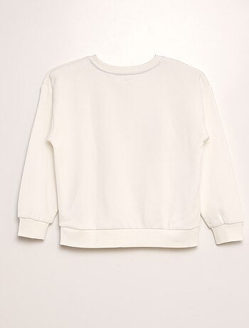 Sweater van joggingstof met print - Broer en zus