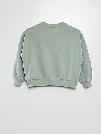 Sweater van joggingstof met print - Grafik Edition