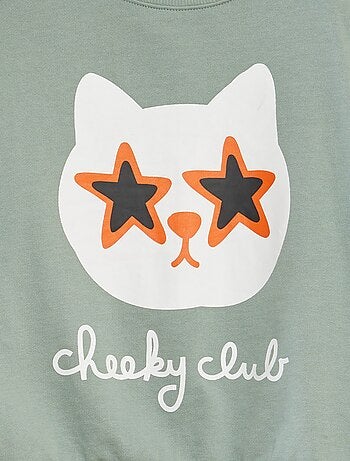 Sweater van joggingstof met print - Grafik Edition