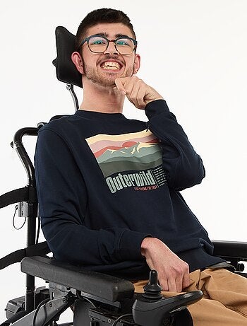 Sweater van joggingstof met print - So Easy