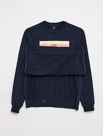 Sweater van joggingstof met print - So Easy