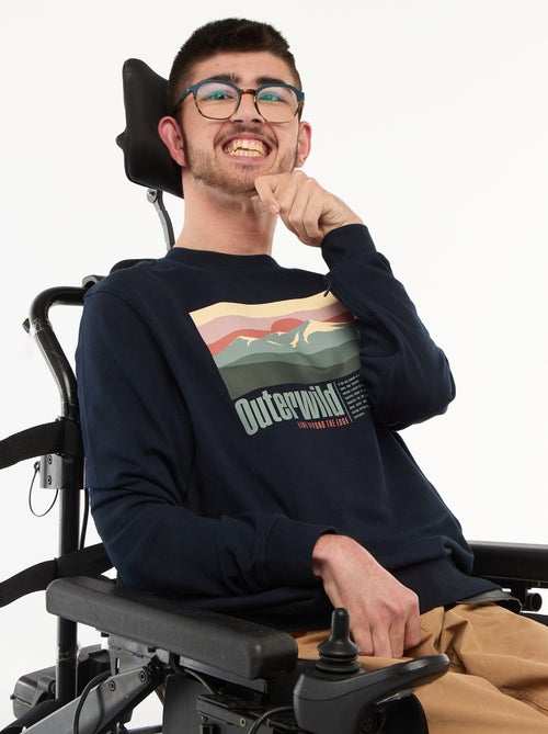 Sweater van joggingstof met print - So Easy - Kiabi