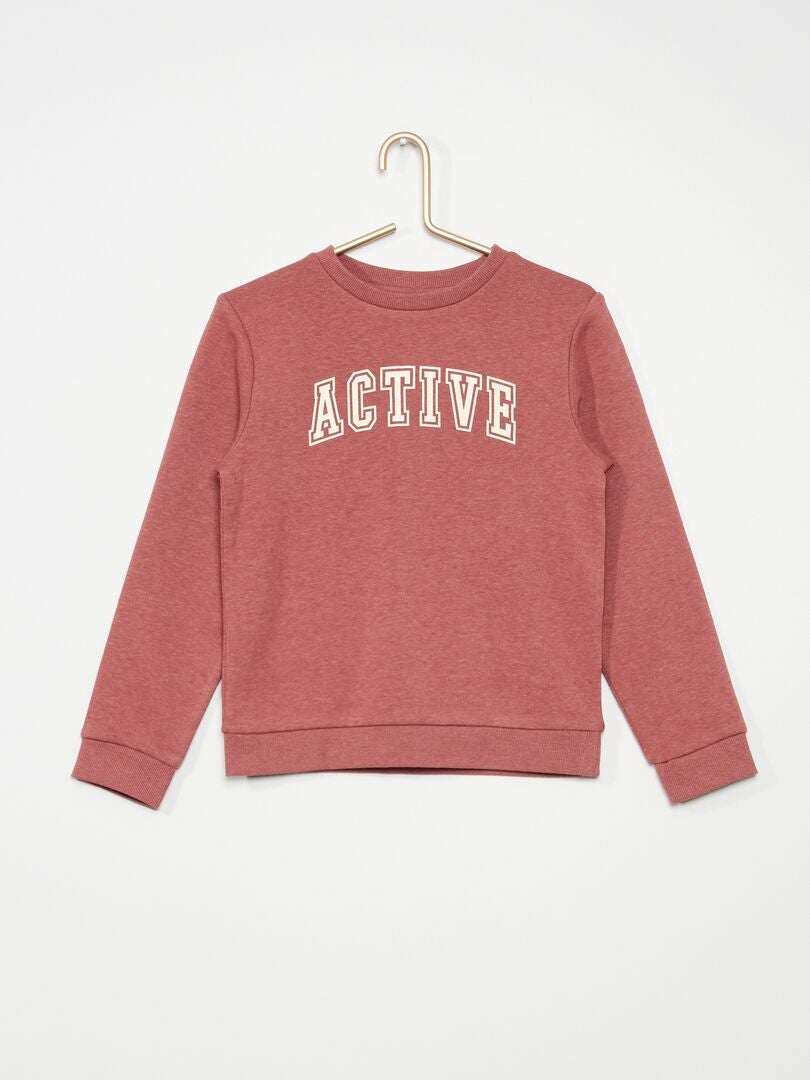 Sweater van joggingstof met print - Uniseks ROOD - Kiabi