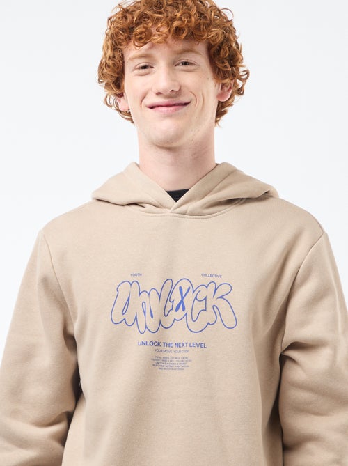 Sweater van joggingstof met print - Kiabi