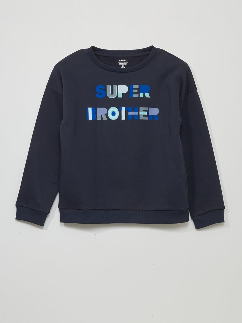 Sweater van joggingstof met print Blauw - Kiabi