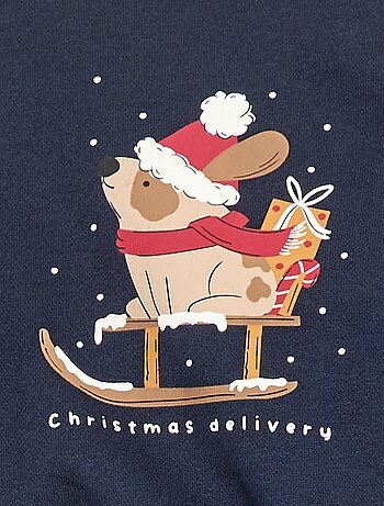 Sweater van joggingstof met print