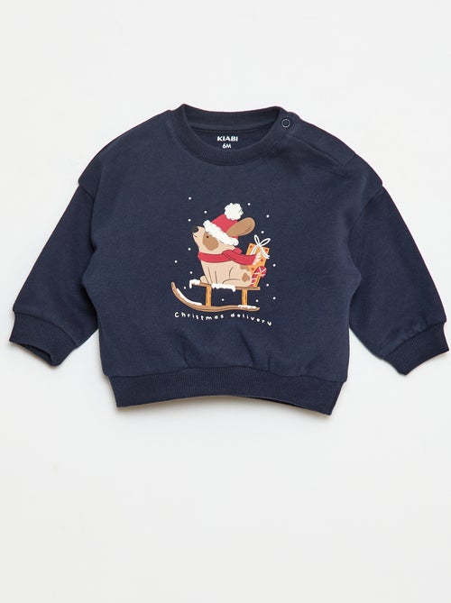 Sweater van joggingstof met print - Kiabi