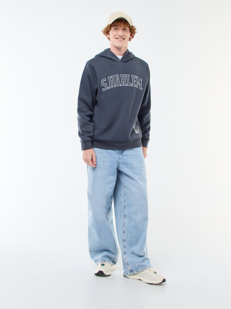 Sweater van joggingstof met print Blauw - Kiabi