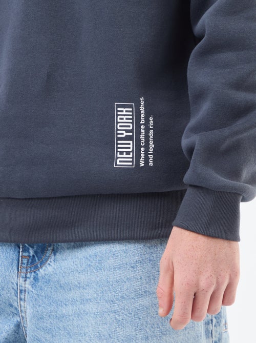 Sweater van joggingstof met print - Kiabi