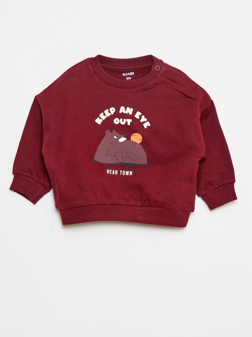 Sweater van joggingstof met print - Kiabi