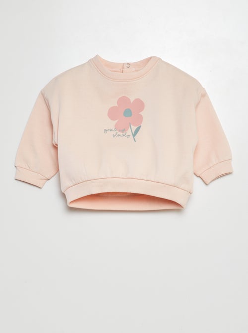 Sweater van joggingstof met print - Kiabi