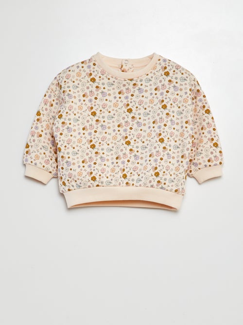 Sweater van joggingstof met print - Kiabi