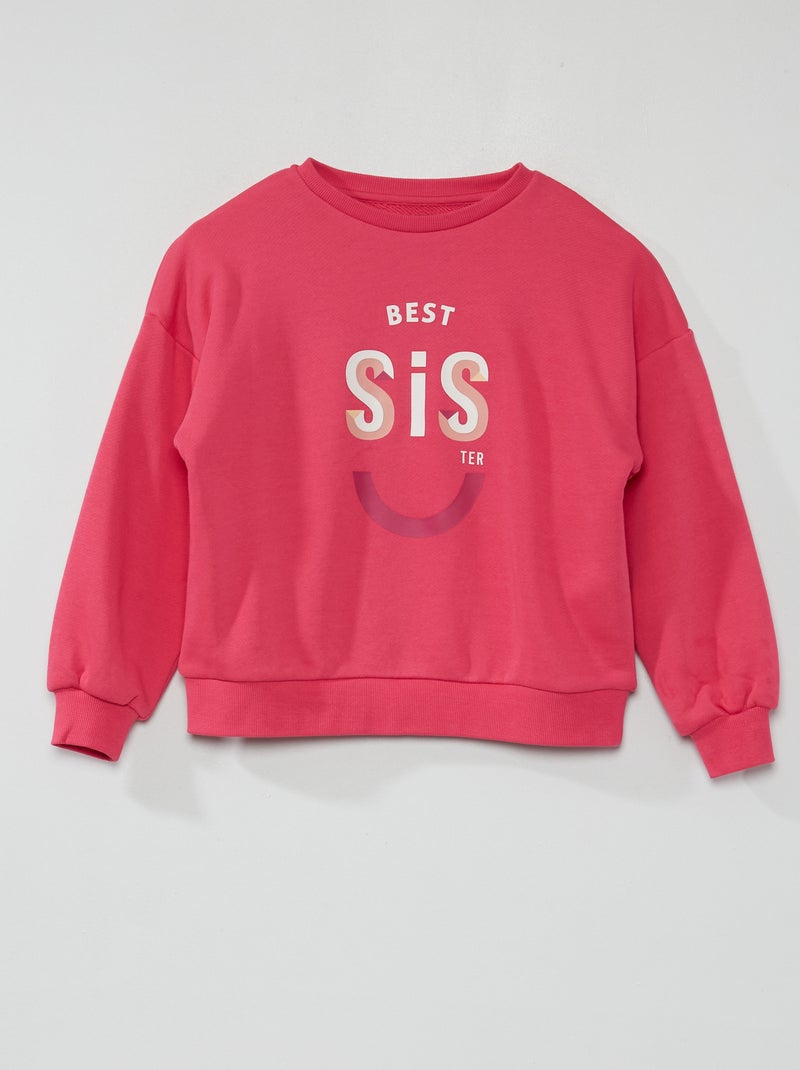 Sweater van joggingstof met print ROSE - Kiabi