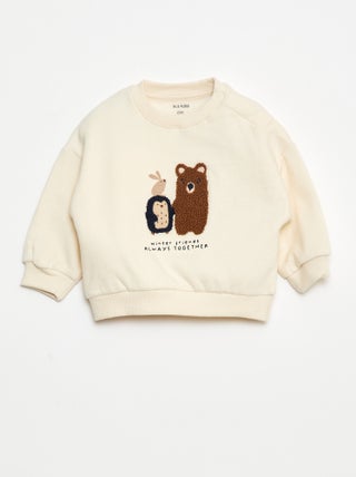 Sweater van joggingstof met print