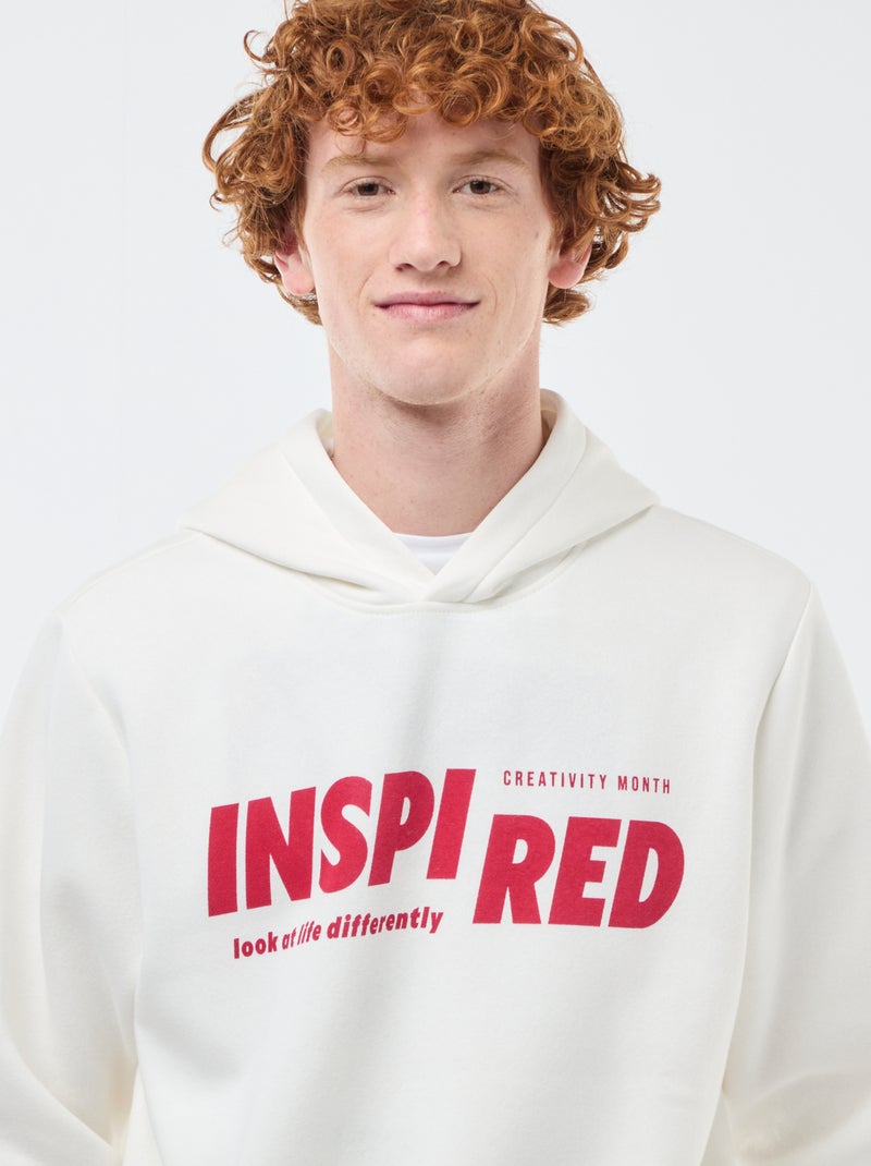 Sweater van joggingstof met print Wit - Kiabi