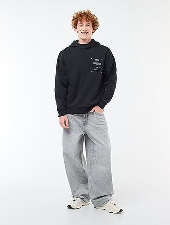 Sweater van joggingstof met print