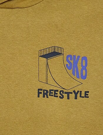 Sweater van joggingstof met recto-versoprint