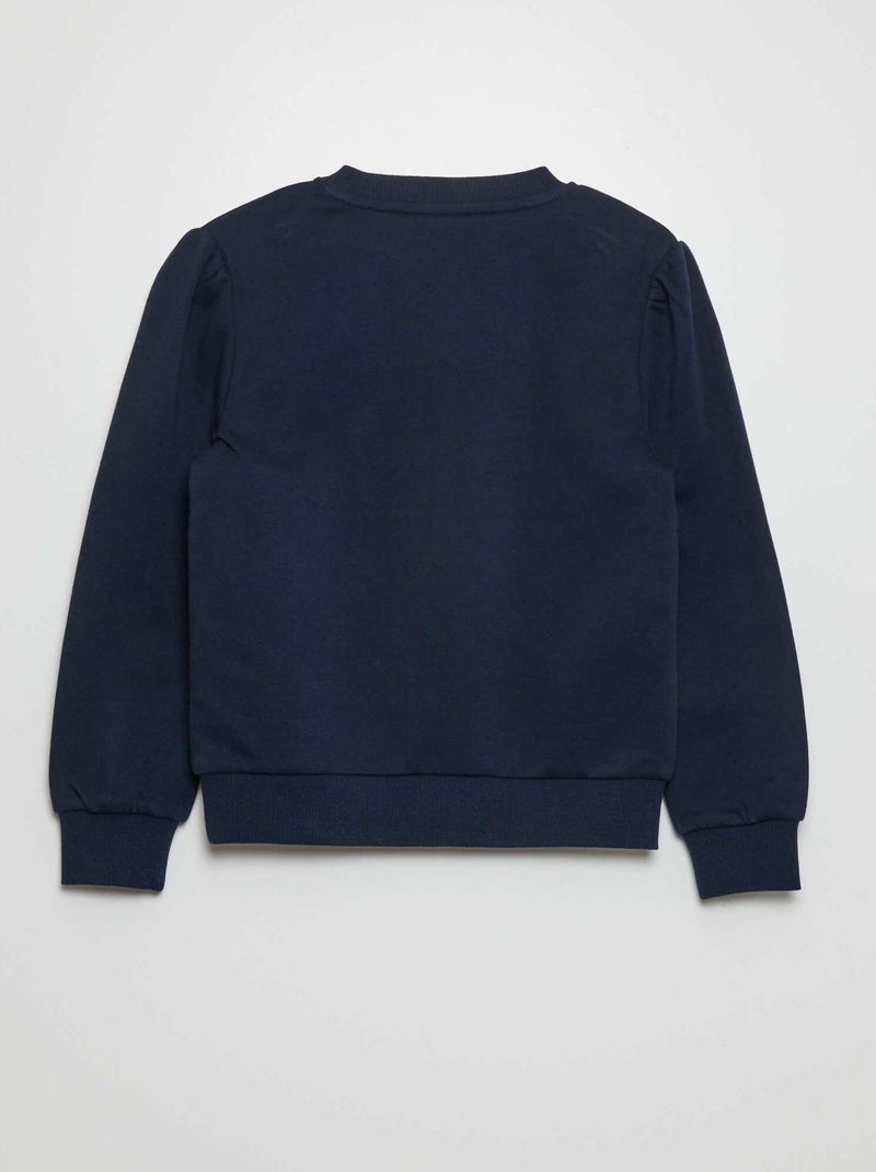 Sweater van joggingstof met ronde hals BLAUW - Kiabi