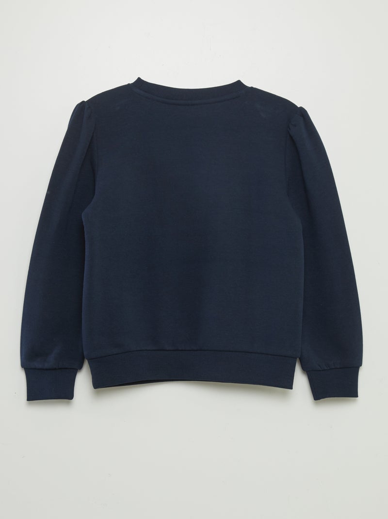 Sweater van joggingstof met ronde hals BLAUW - Kiabi