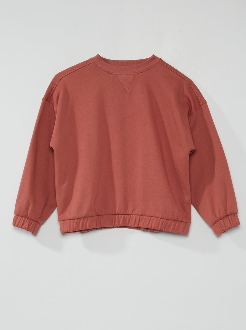 Sweater van joggingstof met ronde hals ROSE - Kiabi