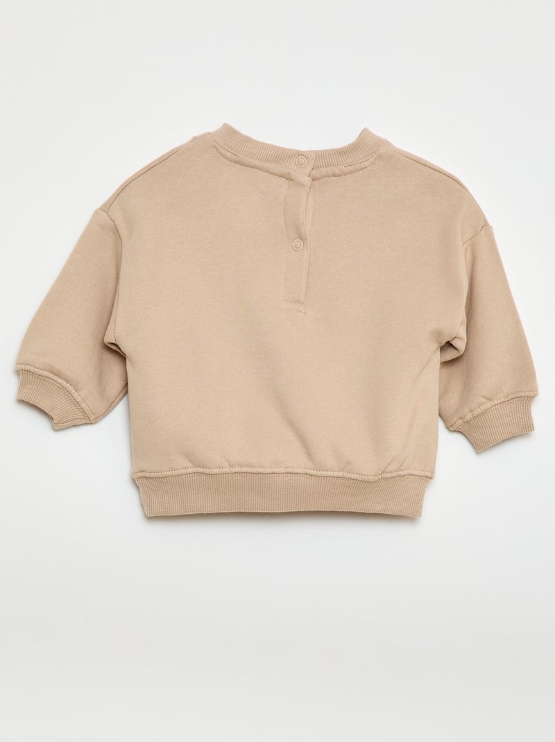 Sweater van joggingstof met 'Simba'-print Biege - Kiabi