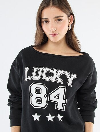 Sweater van joggingstof met sportieve look