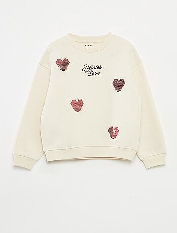 Sweater van joggingstof met stras