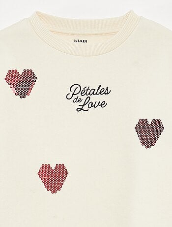 Sweater van joggingstof met stras