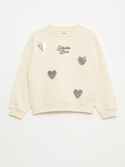 Sweater van joggingstof met stras - Kiabi