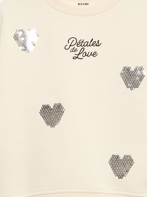 Sweater van joggingstof met stras - Kiabi