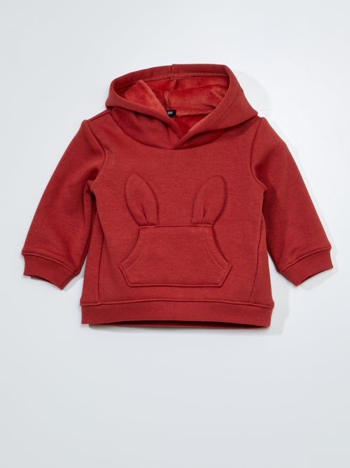 Sweater van joggingstof met zakje - Altijd superwarm - Kiabi